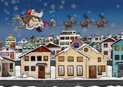 Illustration und Animation von Weihnachtsmann